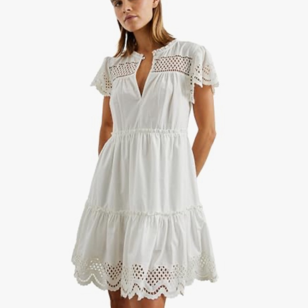 NEW Rails Lettie Elegant White Eyelet Dress size S